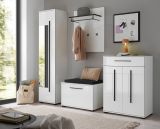Garderobe Set 5-teilig Design-D in Wei� Hochglanz 230 x 200 cm