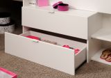 Parisot Kinder- und Jugendzimmer Milky21 in wei� und grau, Stauraumbett und Kleiderschrank