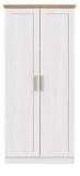 Kleiderschrank Marina in wei� L�rche und Eiche Artisan Landhaus Dreht�renschrank 2-t�rig 84 x 185 cm