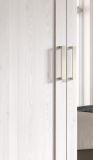 Kleiderschrank mit Spiegel Marina in wei� L�rche und Eiche Artisan Landhaus Dreht�renschrank 3-t�rig 124 x 185 cm