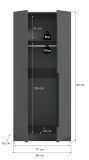 Kleiderschrank Swan in grau Dreht�renschrank 2-t�rig 80 x 181 cm