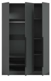 Kleiderschrank Swan in grau Dreht�renschrank 3-t�rig 120 x 181 cm