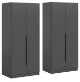 Kleiderschrank Swan in grau Dreht�renschrank 4-t�rig 160 x 181 cm