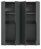 Kleiderschrank Swan in grau Dreht�renschrank 4-t�rig 160 x 181 cm