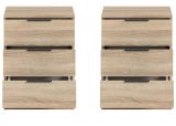 Nachttisch Set Swan in Sonoma Eiche 2x Nachtkommode in Komforth�he 45 x 60 cm