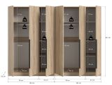 Kleiderschrank Swan in Sonoma Eiche Dreht�renschrank 6-t�rig 240 x 181 cm