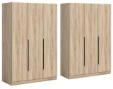 Kleiderschrank Swan in Sonoma Eiche Dreht�renschrank 6-t�rig 240 x 181 cm