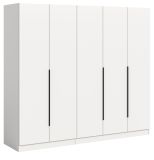 Kleiderschrank Swan in wei� Dreht�renschrank 5-t�rig 200 x 181 cm