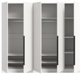 Kleiderschrank Swan in wei� Dreht�renschrank 5-t�rig 200 x 181 cm