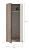 Kleiderschrank Girona in Sonoma Eiche und Kaschmir Dreht�renschrank 2-t�rig 80 x 183 cm
