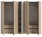 Kleiderschrank Girona in Sonoma Eiche und Kaschmir Dreht�renschrank 5-t�rig 230 x 183 cm
