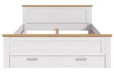 Bett Mirano in wei� L�rche und Eiche Artisan Landhaus Stauraumbett mit 3 x Bettschubkasten Liegefl�che 180 x 200 cm