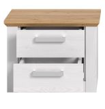 Nachttisch Mirano in wei� L�rche und Eiche Artisan Landhaus Nachtkommode 56 x 43 cm