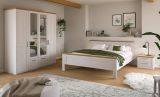 Schlafzimmer Mirano in wei� L�rche und Eiche Artisan Landhaus Set mit Bett Liegefl�che 180 x 200 cm und Nachttisch