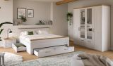 Schlafzimmer Mirano in wei� L�rche und Eiche Artisan Landhaus Set 3-teilig Liegefl�che 180 x 200 cm