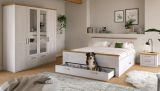 Schlafzimmer Mirano in wei� L�rche und Eiche Artisan Landhaus Set 3-teilig Liegefl�che 180 x 200 cm