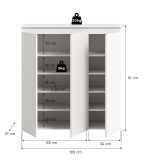 Kommode Assino in wei� 105 x 111 cm mit 10 F�chern