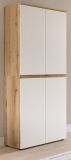 Mehrzweckschrank Assino in Wei� und Eiche, 4-t�rig 70 x 175 cm mit 7 B�den und Kleiderstange