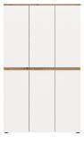 Mehrzweckschrank Assino in Wei� und Eiche, 6-t�rig 105 x 175 cm mit 14 Einlegeb�den und Kleiderstange
