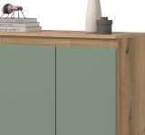 Kommode Assino in Gr�n und Eiche 105 x 111 cm, bis zu 10 F�cher