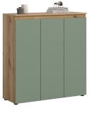 Kommode Assino in Gr�n und Eiche 105 x 111 cm, bis zu 10 F�cher