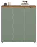 Kommode Assino in Gr�n und Eiche 105 x 111 cm, bis zu 10 F�cher