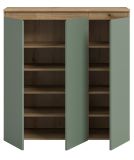 Kommode Assino in Gr�n und Eiche 105 x 111 cm, bis zu 10 F�cher