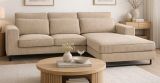 Sofa Valero in beige Cord Ecksofa 4-Sitzer 276 x 183 cm