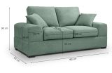 Sofa Novana in petrol Strukturstoff 2-Sitzer 182 cm