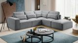 Sofa Pargola in grau Webstoff Ecksofa 4-Sitzer 305 x 281 cm