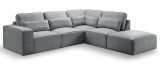 Sofa Pargola in grau Webstoff Ecksofa 4-Sitzer 305 x 281 cm