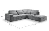 Sofa Pargola in grau Webstoff Ecksofa 4-Sitzer 305 x 281 cm
