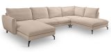 Sofa Palma in beige Cord Ecksofa U-Form 202 x 361 cm
