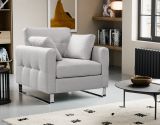 Sessel Alanto in hellgrau Flachgewebe Clubsessel 93 x 94 cm