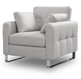 Sessel Alanto in hellgrau Flachgewebe Clubsessel 93 x 94 cm