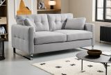 Sofa Alanto in hellgrau Flachgewebe 2-Sitzer 175 cm