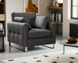 Sessel Alanto in grau Flachgewebe Clubsessel 93 x 94 cm