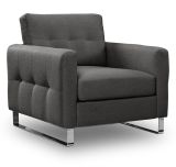 Sessel Alanto in grau Flachgewebe Clubsessel 93 x 94 cm