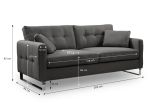 Sofa Alanto in grau Flachgewebe 2,5-Sitzer 203 cm