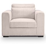 Sessel Canedo in grau-beige Cord Loungesessel 120 cm