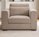 Sessel Canedo in beige-braun Cord Loungesessel 120 cm