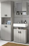 Badezimmer Hochschrank Livia in Kaschmir Badschrank 60 x 192 cm