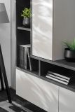 Wohnwand Askim in Kaschmir und Graphit Eiche, Schrankwand h�ngend 210 cm mit Push-to-Open