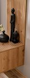 Wohnwand Madina Schwarz matt und Eiche,  Schrankwand h�ngend 180 cm mit Push-to-Open