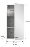 Badezimmer Spiegelschrank Talerno in Wei�, 1-t�rig 38 x 77 cm