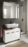 Badm�bel Set 2-teilig Talerno in wei� Hochglanz Badkombination 82 x 191 cm
