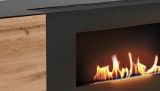 TV-Lowboard Heritage in Wotan Eiche und schwarz TV-M�bel mit Ethanol Kamin, 150 x 47 cm