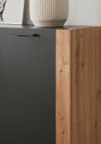 Sideboard Kampen in dunklem Grau / Anthrazit mit Artisan Eiche, 4-t�rig 162 x 85 cm