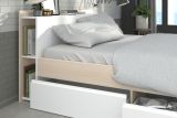 Parisot Kinder und Jugend Schlafzimmer Set Most Akazie und wei� mit Stauraumbett (140 x 200) und Kleiderschrank