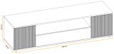 TV-Lowboard Cathlyn in Viking Eiche und Kaschmir, TV Unterschrank mit Push-To-Open 160 cm